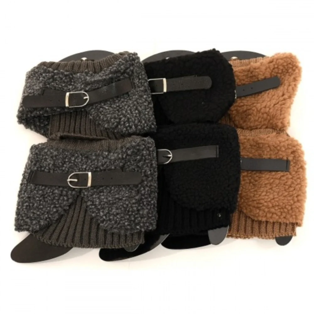 NWOT Chunky Boot Leg Warmers Knit Cozy Winter With Buckle - Multiple Colors